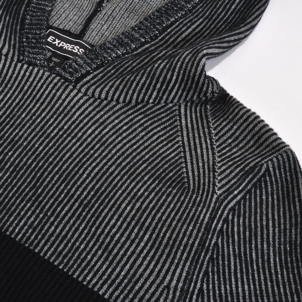 SOLD. NWT, Express, Rib-Knit Hoodie - Picture 4 of 10
